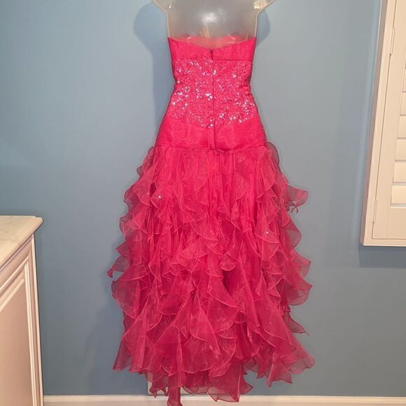 Jovani Sequin Tiered Ruffle Prom, Black Tie, Pageant, Sweet 16, Bat Mitzvah Gown - Picture 8 of 16